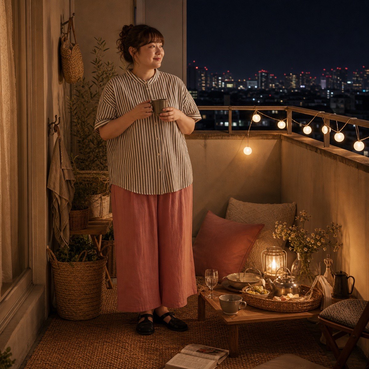 夜風に合うストライプシャツ / カナさん